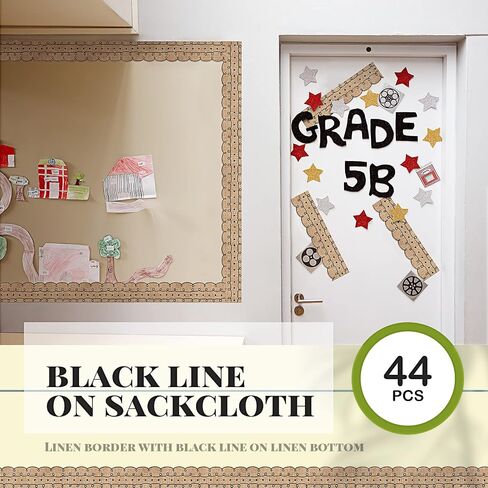 Leinuosen 50.5 ft Squiggles and Dots Die Cut Border Trim 44 Pcs Bulletin Board Border with 20 Sheet Glue Point Dots Bulletin Back to School Decoration for Classroom School Office(White with Black) in Saudi Arabia