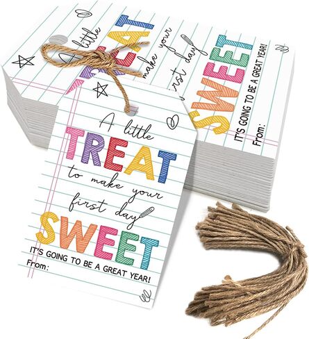 50pcs Happy First Day of School Hights Tags للمعلمين أو الطلاب ، مرحبًا بك مرة أخرى في الديكور المدرسي وسيكون العام الدراسي الجميل (حلو) in Kuwait