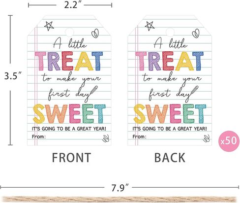 50pcs Happy First Day of School Hights Tags للمعلمين أو الطلاب ، مرحبًا بك مرة أخرى في الديكور المدرسي وسيكون العام الدراسي الجميل (حلو) in Kuwait