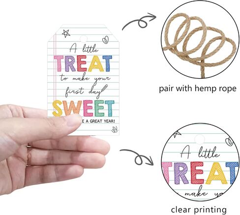 50pcs Happy First Day of School Hights Tags للمعلمين أو الطلاب ، مرحبًا بك مرة أخرى في الديكور المدرسي وسيكون العام الدراسي الجميل (حلو) in Kuwait