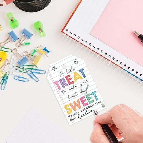 50pcs Happy First Day of School Hights Tags للمعلمين أو الطلاب ، مرحبًا بك مرة أخرى في الديكور المدرسي وسيكون العام الدراسي الجميل (حلو) in Kuwait
