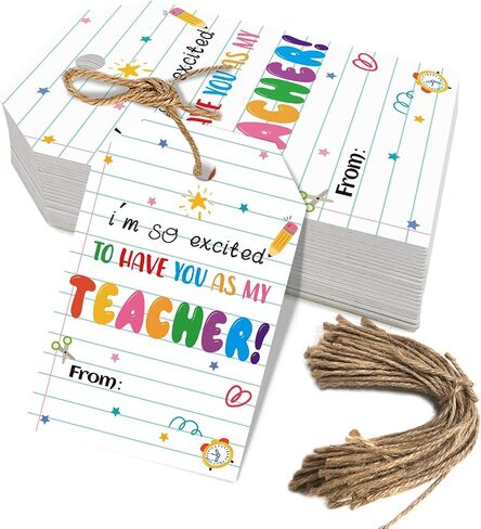 50pcs Happy First Day of School Hights Tags للمعلمين أو الطلاب ، مرحبًا بك مرة أخرى في الديكور المدرسي وسيكون العام الدراسي الجميل (حلو) in Kuwait