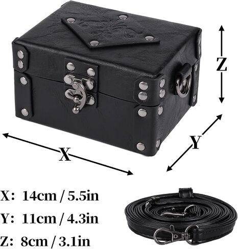 HiiFeuer Medieval Faux Leather Alchemy Box with 12 Cork Potion Vials, Fantasy Portable Crossbody Bag Jewelry Dnd Dice Holder (Brown A) in Saudi Arabia