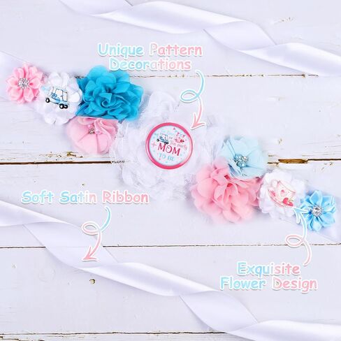 Boots or Bows Baby Shower Maternity Sash Kit - Cowboy or Cowgirl Theme Gender Reveal Party Belly Belt Corsage Pins, Wild Western Theme New Parents Pregnancy Photo Props Party Supplies in Saudi Arabia