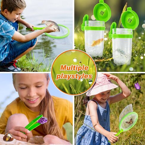 Kit Pug Casher Kit & Outdoor Explorer Kit for Kids ، 10 PCS Bug Catching Kit with Toy Cage ، Backpack ، Maning Glass ، Net Toy ، Outdoor Exploration Toys Gift for Boys Girls 3-12 in Kuwait