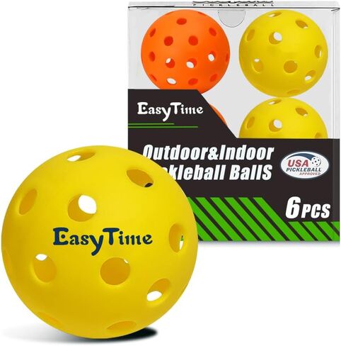 مجموعة كرات بيكلبول إيزي تايم، 40 كرة بيكلبول للرياضة الخارجية، 26 فتحة للداخل، ارتداد متين للغاية ومتسق، معيار USAPA لرياضة بيكلبول، 4/6/12 حزمة للاختيار in Kuwait