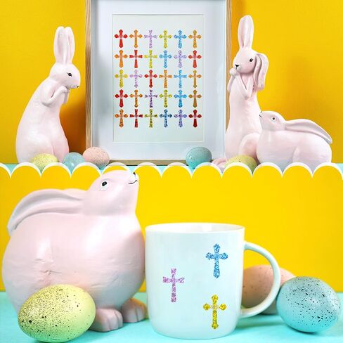 Ctosree 540 Pcs Glitter Crosses Stickers for Kids Dazzle Religious Sticker Christian Catholic Decals for Church VBS Sunday School Classroom Rewards Christian Party Favor in Saudi Arabia