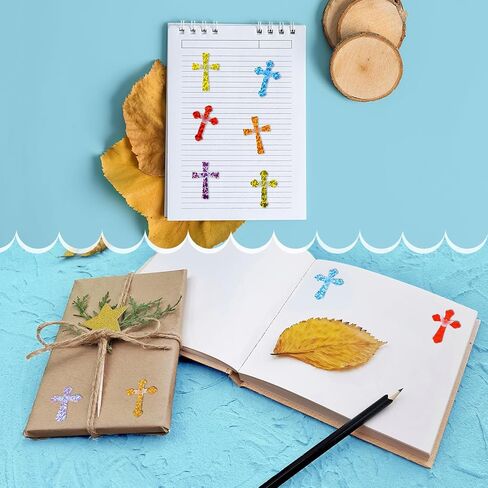 Ctosree 540 Pcs Glitter Crosses Stickers for Kids Dazzle Religious Sticker Christian Catholic Decals for Church VBS Sunday School Classroom Rewards Christian Party Favor in Saudi Arabia