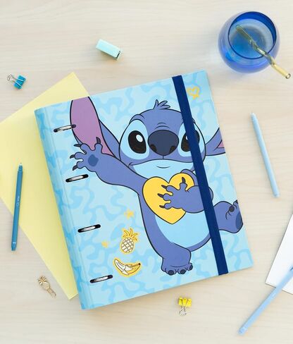 Grupo Erik Official Disney Stitch Tropical 4 Ring Binder - Premium A4 Folders 10.6 x 12.6 inches / 27 32 cm Ringbinder Gifts (CAT0131) in Saudi Arabia