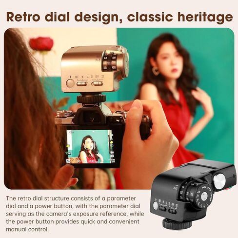 فلاش كاميرا ريترو 26 وات Hi-5، Speedlite GN16 مع أوضاع حساسة للصور S1/S2، CCT 6000K±200K، مدمج لكاميرات Sony Canon Nikon Fuji Olympus Hot Shoe in Kuwait