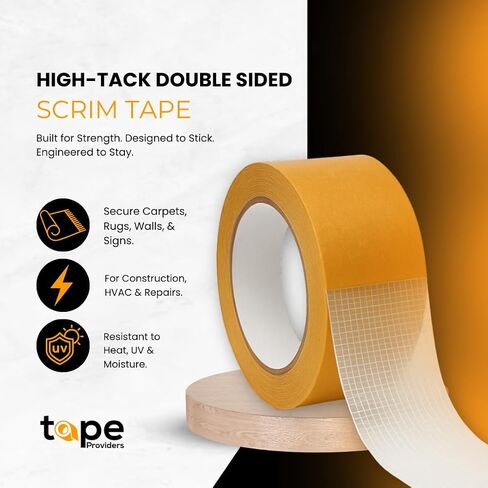 WOD TACK مزدوج الوجهين الشريط-2 بوصة. × 36 ياردة. - لاصق مكياج شاق للسيرفيت ، ديكور الجدران ، الرغوة والمزيد - DIY ، استخدام المنزل والمقاول - الصف الصناعي in Kuwait