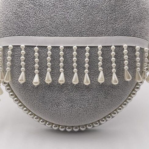Fringe Trim Tassel,Crystal Beaded Pendant Tassel, Tassel Edge (White 2 Yard) in Saudi Arabia