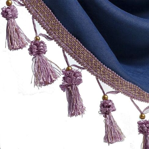 Fringe Trim Tassel,Crystal Beaded Pendant Tassel, for Curtain Clothing Decorative Sewing Supplies(Purple) in Kuwait
