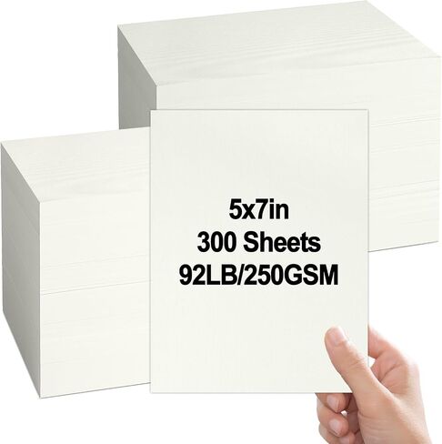 تحية الحفلات 300 حزمة 5 × 7 ورقة الكتان البطاقات مزودة بطاقات الفهرس الثقيلة للوزن الثقيل بطاقات بطاقات الكتان قابلة للطباعة 92 رطل لدعوات طباعة بطاقات بريدية بطاقات المعايدة الزفاف دش الطفل (العاج) in Saudi Arabia