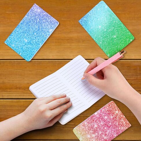 24 PCS ألوان بريق ميني ميني المفترات لصالح الحفلات 6 دفتر ملاحظات لطيف 32 صفحات 5 × 3 بوصات ورقة سفر المجلات المليئة بالمنشورات لمكافأة هدية عيد الميلاد (اللون الكلاسيكي) in Kuwait