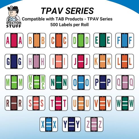 Doctor Stuff - File Folder Labels, Alphabet Letter A, TAB Products - TPAV Series Compatible Alpha Stickers, Red, 1" x 1-1/4", 500/Roll in Kuwait