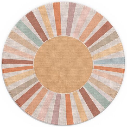 Mouse Pad，Boho Rainbow Sun Round Mousepad，Small Non-Slip Rubber Gaming Pads，Office Dorm Computer Laptop Mouse pad 7.9 x 7.9 Inch Mid-Century Modern Prints Boho Decorate Mousepad in Kuwait