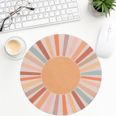 Mouse Pad，Boho Rainbow Sun Round Mousepad，Small Non-Slip Rubber Gaming Pads，Office Dorm Computer Laptop Mouse pad 7.9 x 7.9 Inch Mid-Century Modern Prints Boho Decorate Mousepad in Kuwait