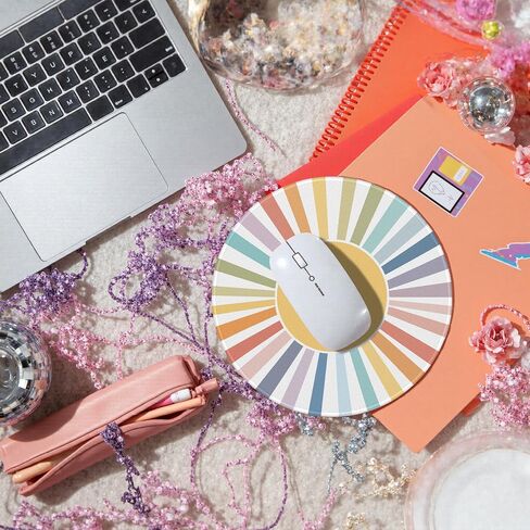 Mouse Pad，Boho Rainbow Sun Round Mousepad，Small Non-Slip Rubber Gaming Pads，Office Dorm Computer Laptop Mouse pad 7.9 x 7.9 Inch Mid-Century Modern Prints Boho Decorate Mousepad in Kuwait