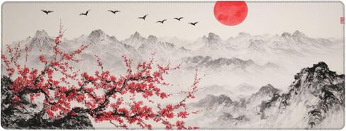 Large Gaming Mouse Pad, XXL Mousepad with Japanes Style Ink Painting Pattern, Large Mouse Mat Desk Pad for Keyboard and Mouse, Gaming Computer Laptop PC Desk Office Accessories in Kuwait