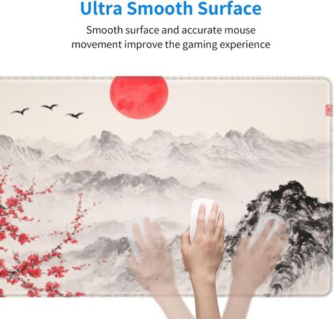 Large Gaming Mouse Pad, XXL Mousepad with Japanes Style Ink Painting Pattern, Large Mouse Mat Desk Pad for Keyboard and Mouse, Gaming Computer Laptop PC Desk Office Accessories in Kuwait