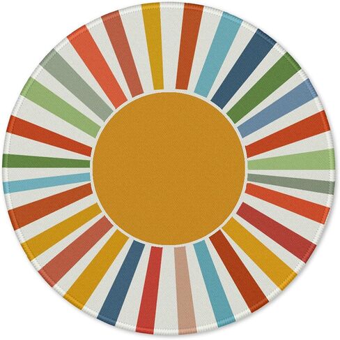Mouse Pad，Boho Rainbow Sun Round Mousepad，Small Non-Slip Rubber Gaming Pads，Office Dorm Computer Laptop Mouse pad 7.9 x 7.9 Inch Mid-Century Modern Prints Boho Decorate Mousepad in Kuwait