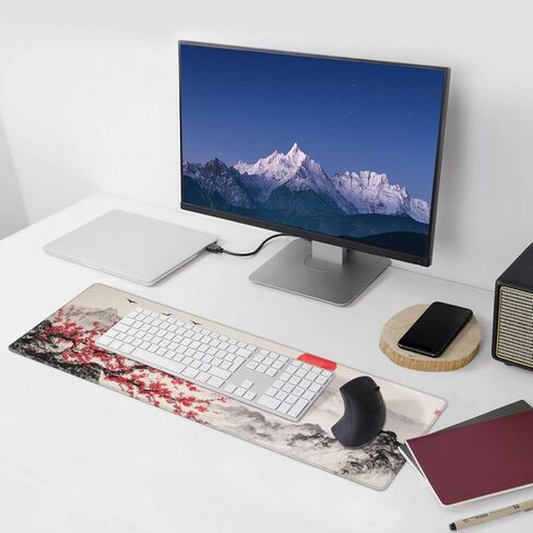 Large Gaming Mouse Pad, XXL Mousepad with Japanes Style Ink Painting Pattern, Large Mouse Mat Desk Pad for Keyboard and Mouse, Gaming Computer Laptop PC Desk Office Accessories in Kuwait