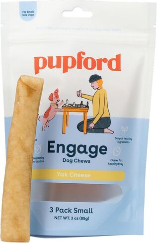 Pupford Yak Cheese Chews for Dogs & Teething Puppies, Natural, Long-Lasting Himalayan Dental Treats (3 Pack Small) in Kuwait