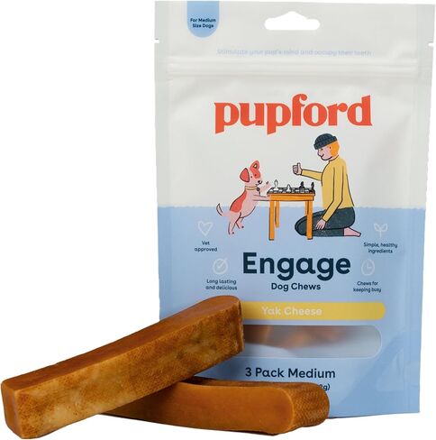 Pupford Yak Cheese Chews for Dogs & Teething Puppies, Natural, Long-Lasting Himalayan Dental Treats (3 Pack Small) in Kuwait