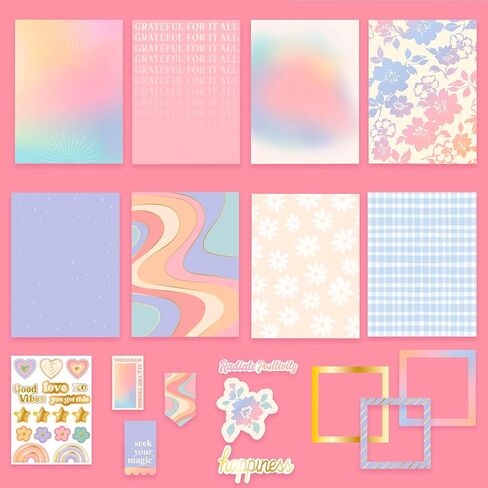 STMT D.I.Y. مجموعة دفتر اليومية ، مجموعة مجلة ذات 70 ورقة ، مجموعة من المجلات المقيدة ، أكثر من 35 مستلزمات قرطاسية ، بما في ذلك ملصقات المجلات والإطارات والقلم وسلسلة المفاتيح و Glue Stick & More ، Journaling Kit ، Girls Journal in Kuwait