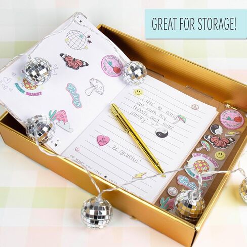 STMT D.I.Y. Journal Set, 70-Sheet Hardcover Spiral-Bound Journal Kit, Over 35 Stationery Supplies, Including Journal Stickers, Frames, Pen, Keychain, Glue Stick & More, Journaling Kit, Girls Journal in Kuwait