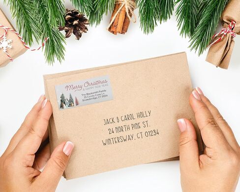 Happy Snowman Personalized Christmas Labels - 120 Labels - Custom Self Adhesive Stickers for Return Address Labels, Gift Tags, Memo's & Seals in Kuwait