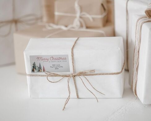 Happy Snowman Personalized Christmas Labels - 120 Labels - Custom Self Adhesive Stickers for Return Address Labels, Gift Tags, Memo's & Seals in Kuwait