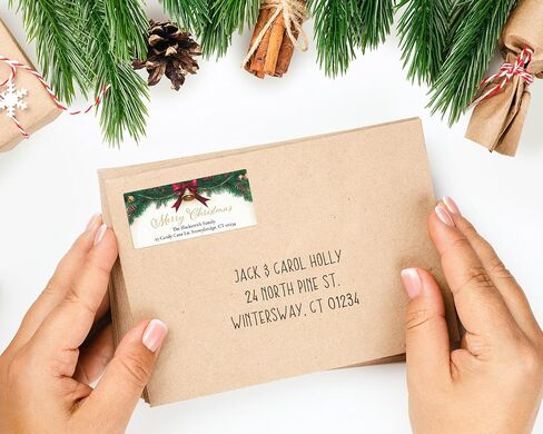 Happy Snowman Personalized Christmas Labels - 120 Labels - Custom Self Adhesive Stickers for Return Address Labels, Gift Tags, Memo's & Seals in Kuwait
