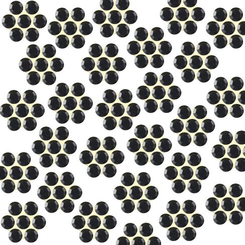 120 Pcs 12mm Plum Blossom Rhinestones Crystal Glass Gems Jewels, Flatback Gold Base Rhinestone Gemstone for Decoration Crafts Clothes Bag Shoes Hat Embellishments Accessories(08 Black) in Kuwait