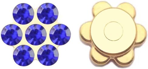 120 Pcs 12mm Plum Blossom Rhinestones Crystal Glass Gems Jewels, Flatback Gold Base Rhinestone Gemstone for Decoration Crafts Clothes Bag Shoes Hat Embellishments Accessories(08 Black) in Kuwait