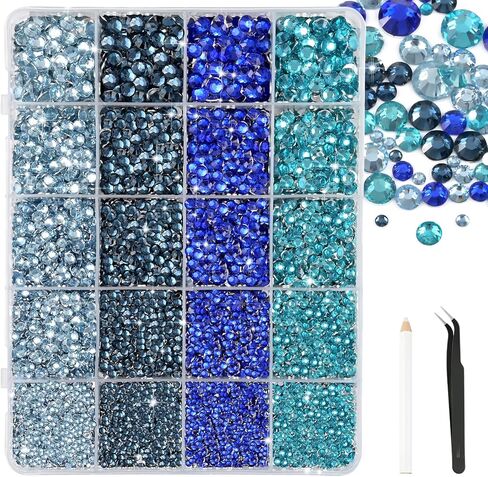 28000 Pcs Rainbow Colors Resin Rhinestones 3mm Bedazzling Crystal Flatback Rhinestones with Tweezers for DIY Crafts Shoes Clothing Glasses Nail Art in Kuwait