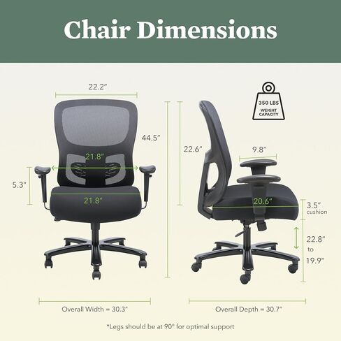 HON Sadie Executive Chair, Ergonomic Leather Office Chair with Chrome Arms and Back Support, for Computers, Desks, Home Offices, 360 Swivel, Black in Kuwait