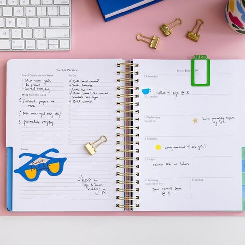 Kate Spade New York Daily Planner 2025-2026 جدول أعمال كبير أغسطس 2025 ديسمبر 2026 ، مخطط حلزوني أسبوعي وشهري مع ملصقات (مجلة) in Saudi Arabia