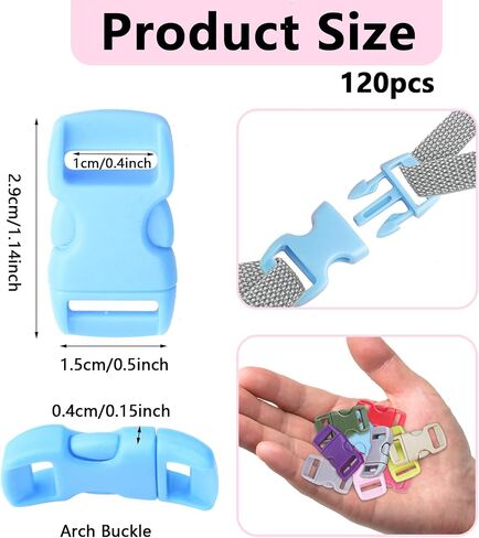 120 Pack of 1 Inch Quick Side Release Adjustable Plastic Buckles for Backpacks, Luggage Straps, Pet Collar in Saudi Arabia