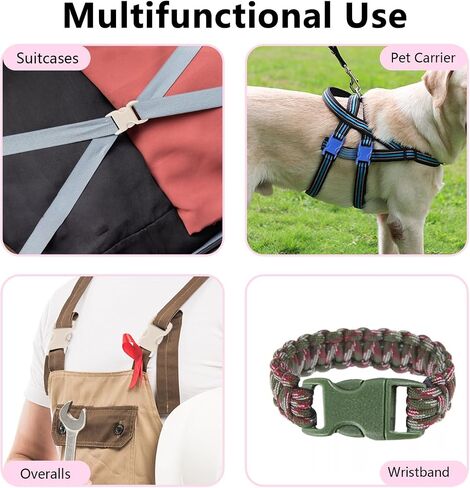 120 Pack of 1 Inch Quick Side Release Adjustable Plastic Buckles for Backpacks, Luggage Straps, Pet Collar in Saudi Arabia