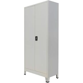 Office Cabinet with 2 Doors Steel 35.4"x15.7"x70.9" Gray,Durable File Cabinet with Adjustable Shelves for Office Storage Office Furniture File Cabinets