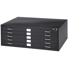 Pemberly Row 5 Drawer Metal Flat Files Cabinet for 24" x 36" Documents in Black