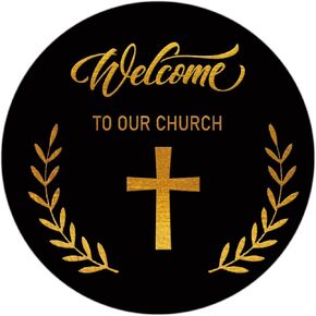 2 Inch Welcome to Our Church Stickers Envelope Seals for Church Guest Goodie Bag Bulk Birthday Church Theme Party Supplies,500 Pcs Per Roll