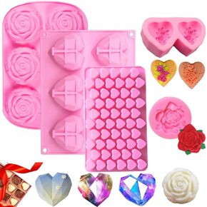 5 Pack Silicone Soap Molds,Soap Molds for Soap Making,Handmade Heart Soap Cak Mothers Day Gifts for Mom