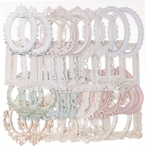 40Pcs Scrapbook Frames, Lace Frames Scrapbook Paper Vintage Hollow Embossed Photo Materials for DIY Junk Journal Crafts