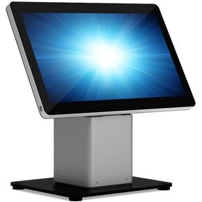 Elo Slim Desk Mount for Touchscreen Monitor, Cradle, Bar Code Reader, Fingerprint Reader, Webcam - Black, Silver