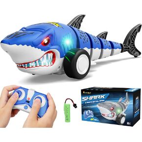 Remote Control Shark Car Toys for Kids,2.4GHz RC Cars Simulation Shark with Cool Light, 360° Stunt Drift & Most Terrains,Outdoor Toys for Birthday for 6,7,8,9,10-12 Boys Girls