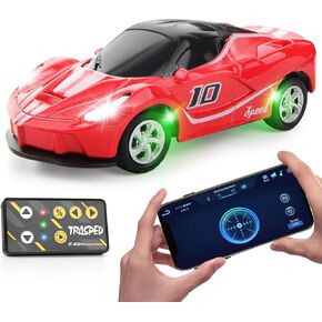 SASBSC 1:64 Mini RC Drift Car 2.4GHz App & Remote Control Race Cars Toy for Kids Adults Rechargeable High Speed Desktop Racing Car Birthday for Boys Girls Ages 4-7 8-12 (Black)
