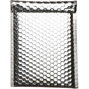 50 Metallic Silver Bubble Mailers, 6 x 9 inches, Self-Sealing Padded Envelopes